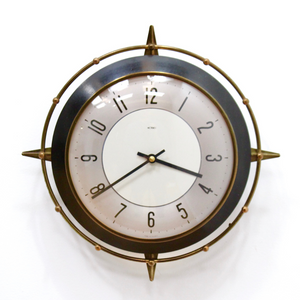 VINTAGE 1960S COMPASS WALL CLOCK BY METAMEC