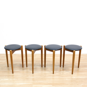 SET OF FOUR MID CENTURY STOOLS BY LEGATE FURNITURE OF SCOTLAND