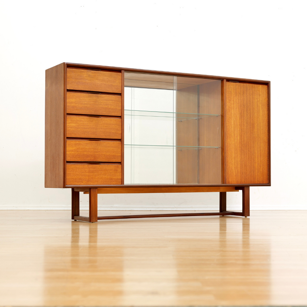 MID CENTURY CHINA CABINET SIDEBOARD BY TURNIDGE OF LONDON