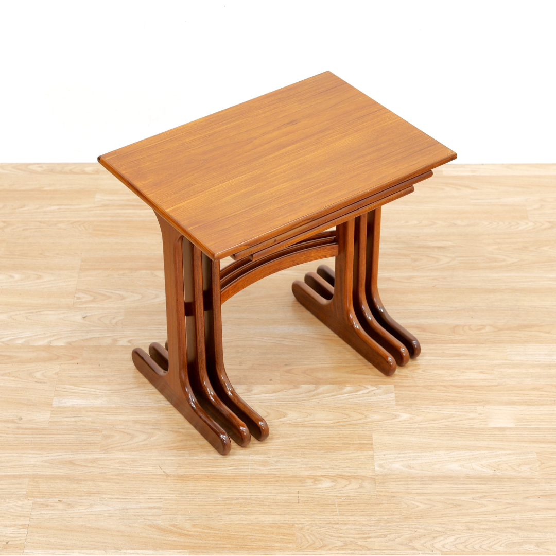 MID CENTURY TEAK NESTING SIDE TABLES BY G PLAN