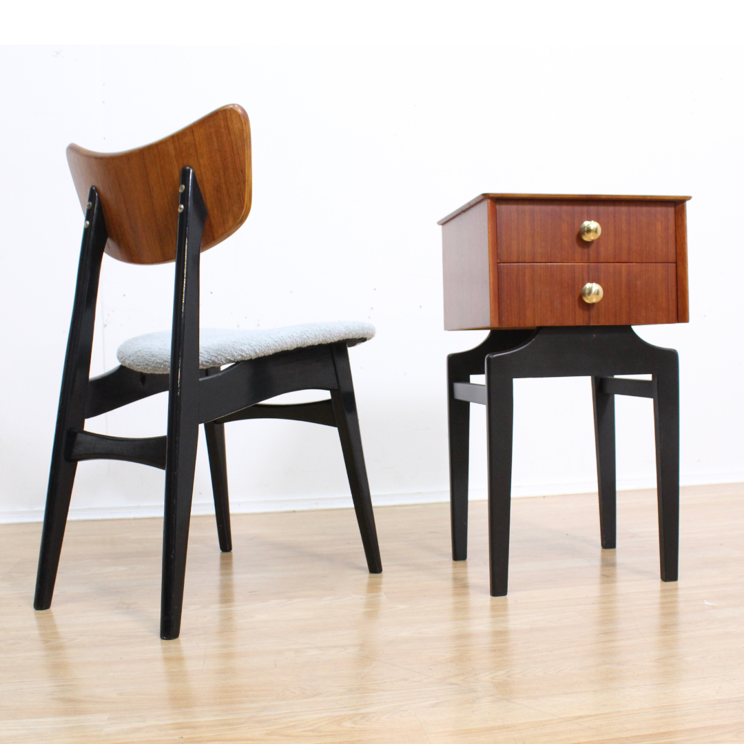 Vintage 1960s Nightstand in Tola & Black