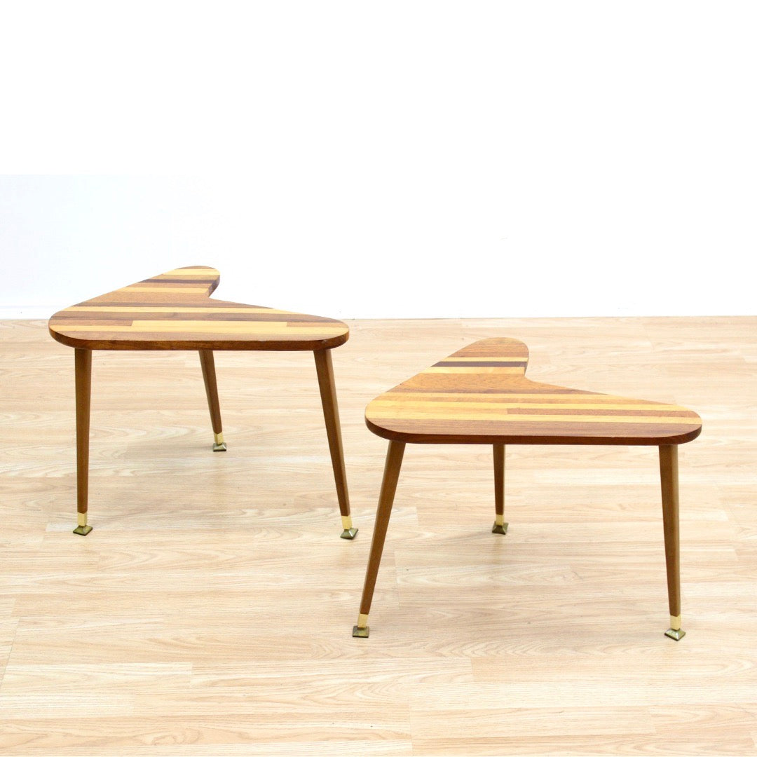 PAIR OF MID CENTURY 'BOOMERANG' SIDE TABLES