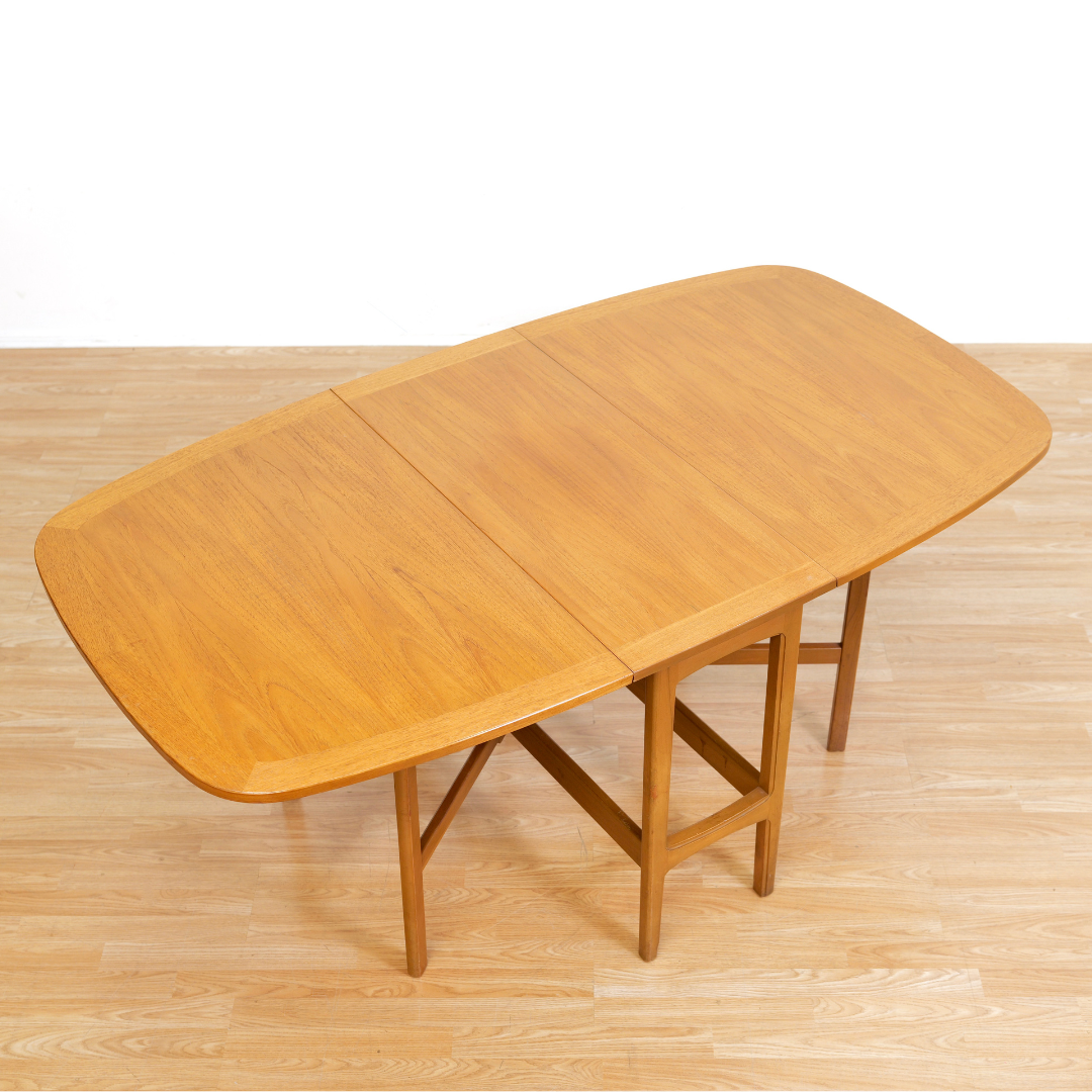 MID CENTURY TEAK DROP LEAF DINING TABLE