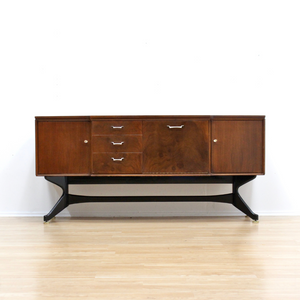 MID CENTURY WALNUT BAR CREDENZA BY STONEHILL FURNITURE