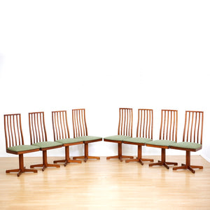 SET OF EIGHT MID CENTURY SWIVEL DINING CHAIRS BY MCINTOSH FURNITURE