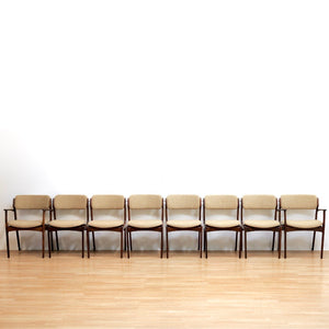 SET OF EIGHT DANISH MODERN MODEL 49 ROSEWOOD DINING CHAIRS BY ERIK BUCH