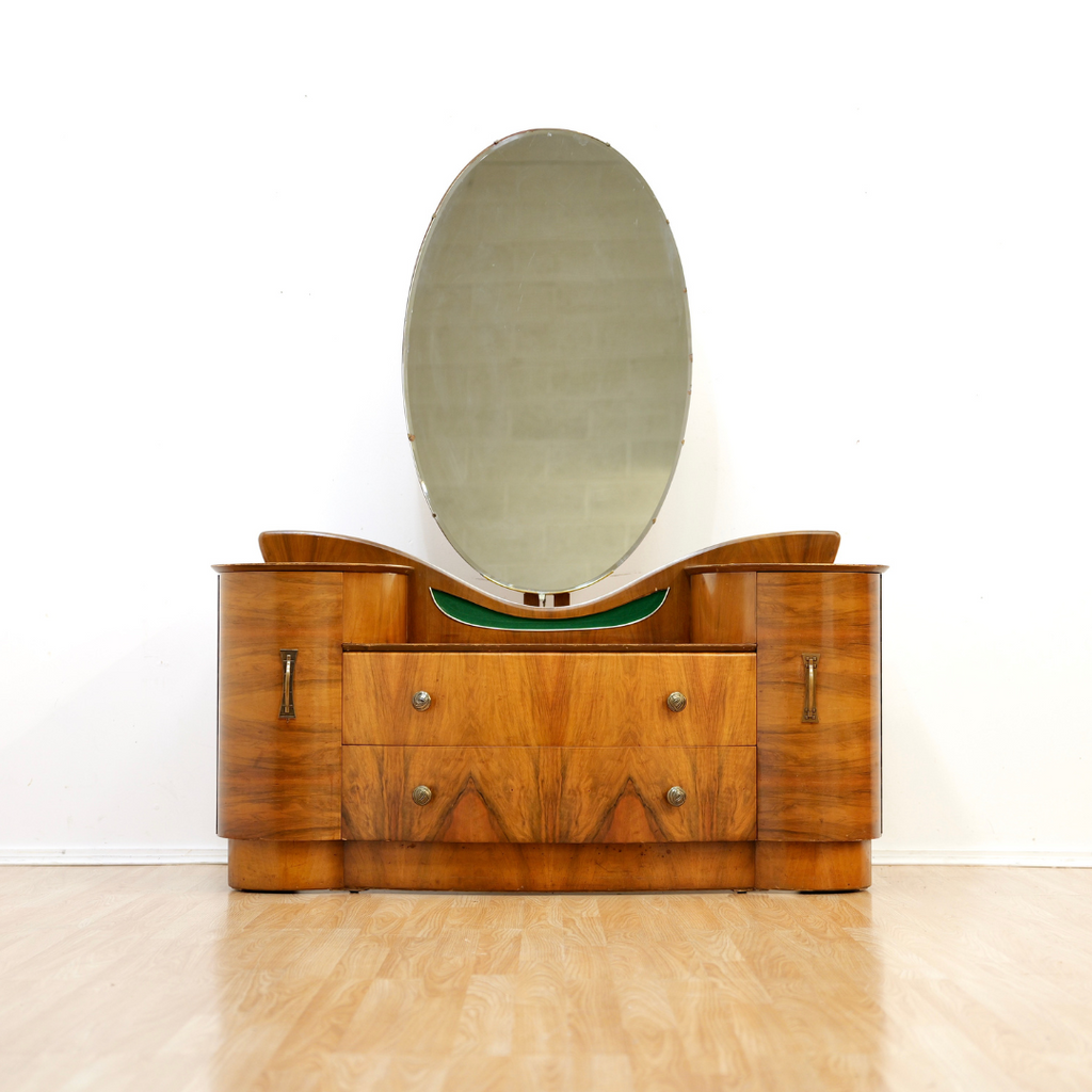 ART DECO REVIVAL VANITY TABLE AND MIRROR BY BEAUTILITY