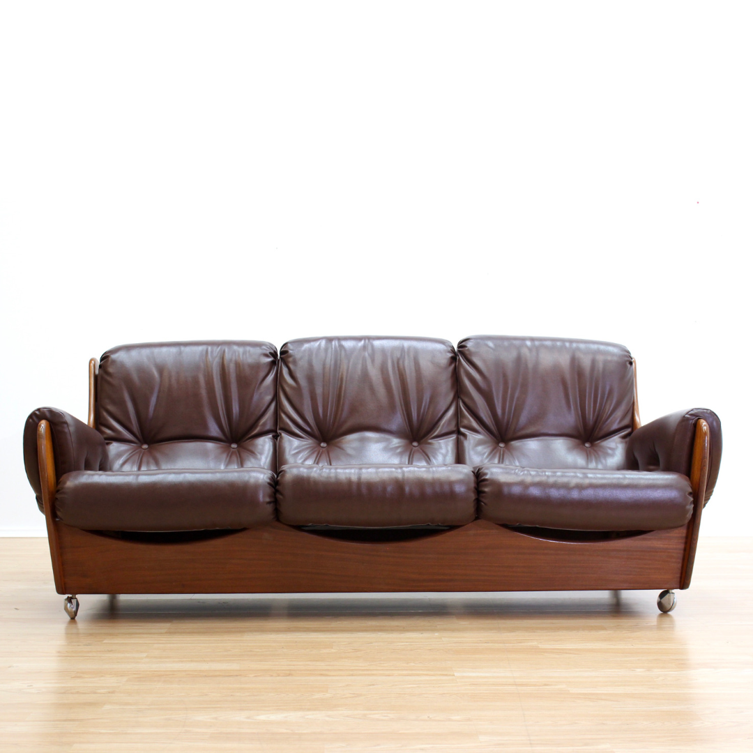 MID CENTURY SADDLEBACK SOFA BY G PLAN