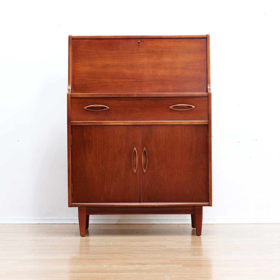 MID CENTURY TEAK SECRETARY DESK BY JENTIQUE FURNITURE