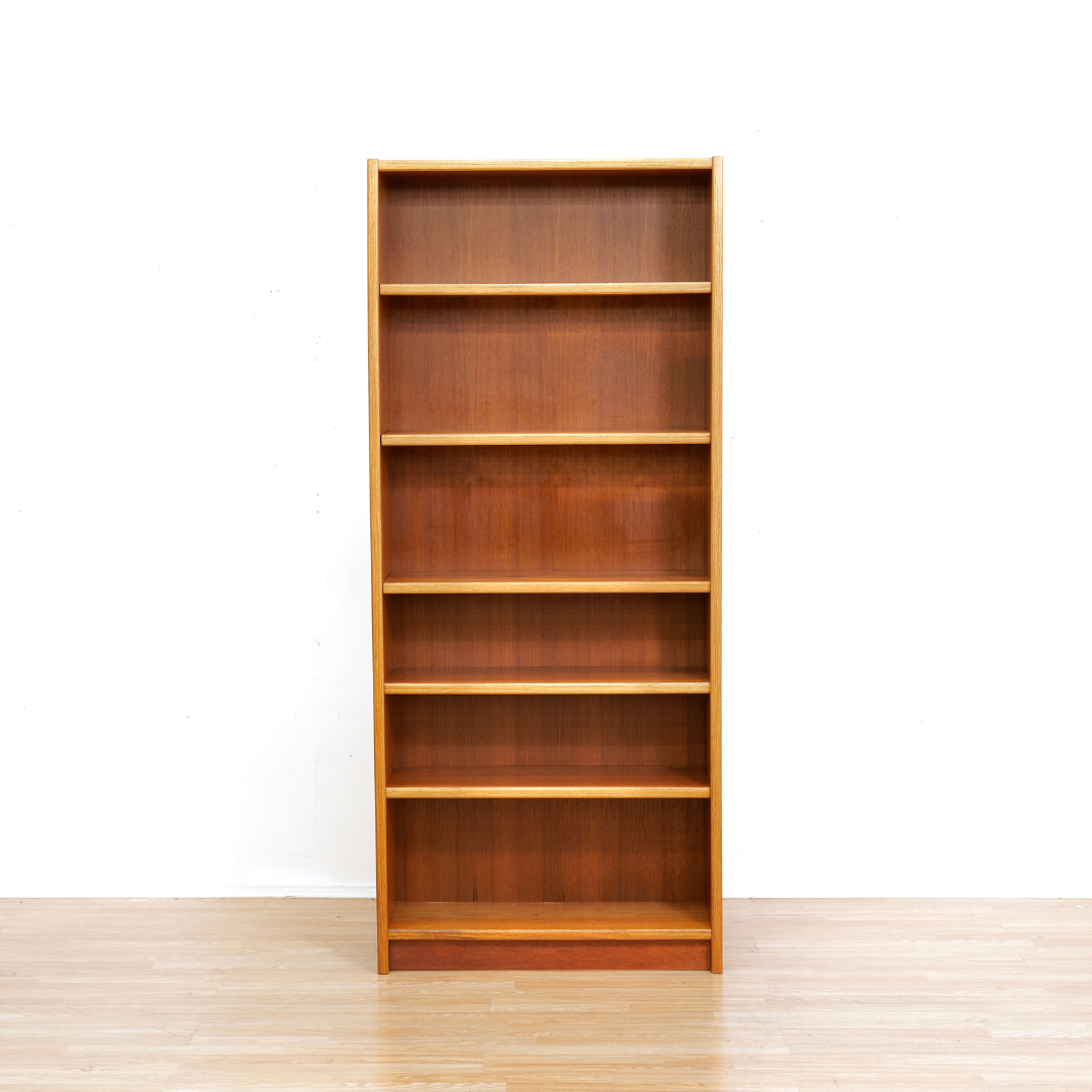 1970s Danish Modern Tall Teak Bookcase