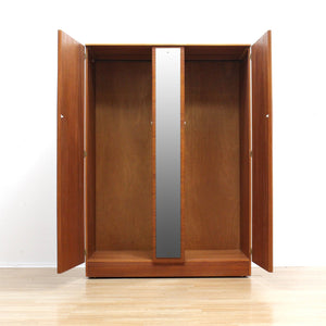 MID CENTURY TEAK ARMOIRE & MIRROR BY AUSTINSUITE