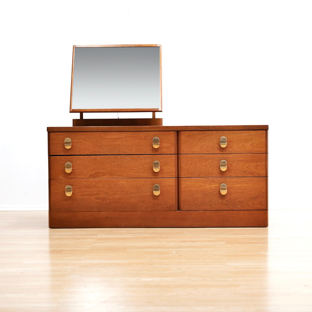 MID CENTURY TEAK VANITY DRESSER BY STAG FURNITURE