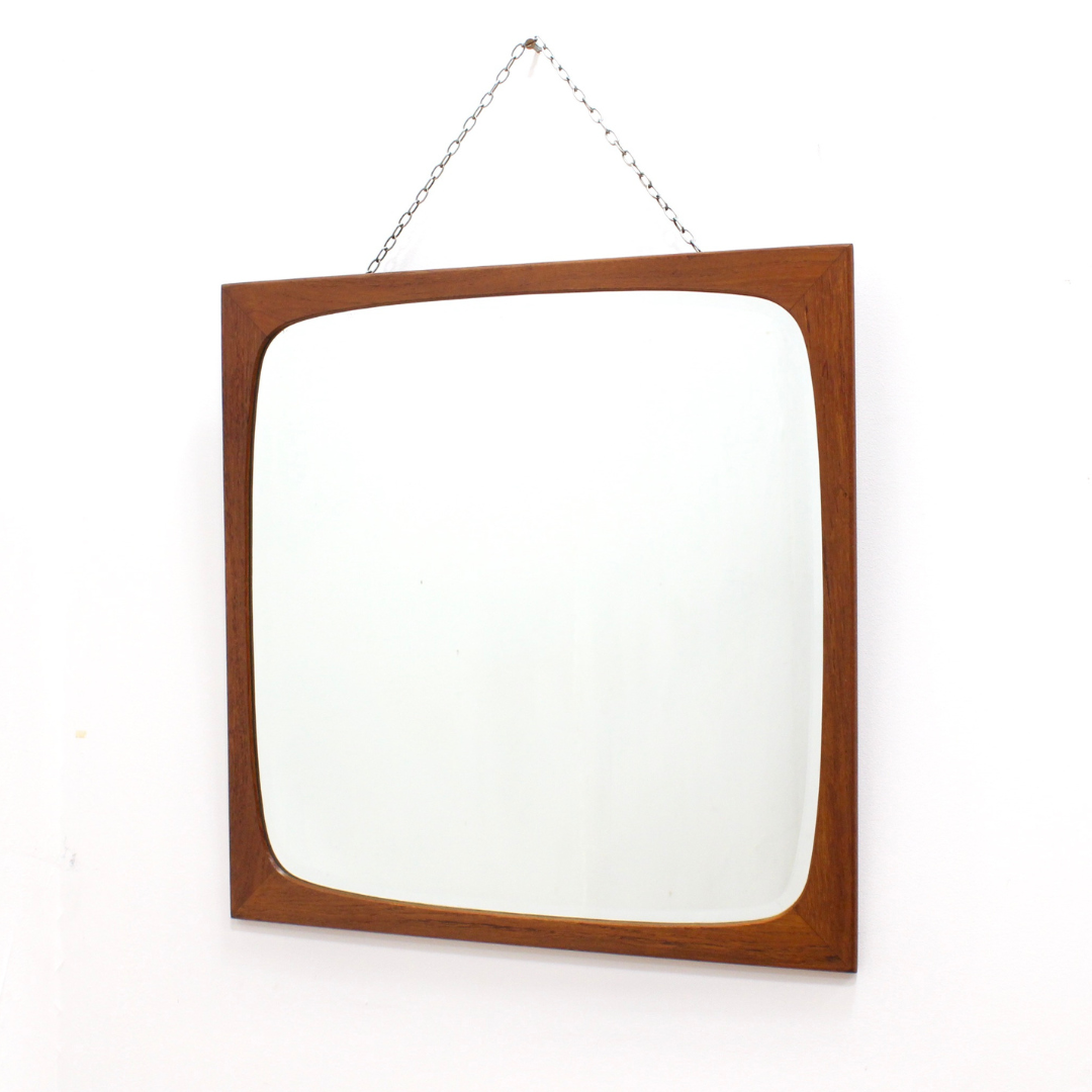 MID CENTURY DANISH TEAK MIRROR BY CLARK EATON