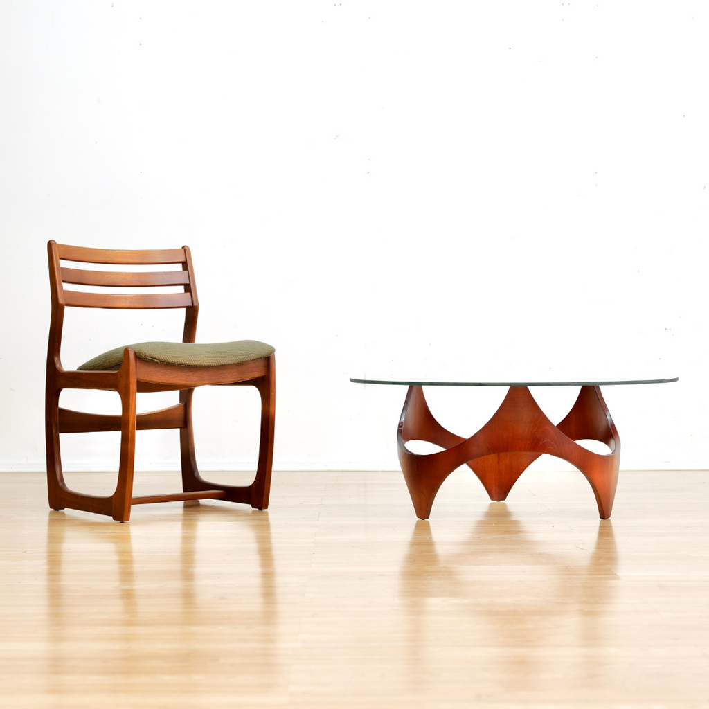 MID CENTURY ROUND COFFEE TABLE BY HENRY P GLASS