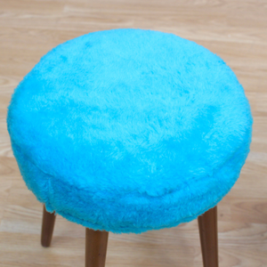 PAIR OF MID CENTURY FAUX FUR STOOLS