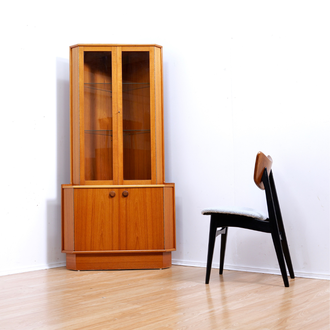 Mid Century China Cabinet Corner Bar by Turnidge of London