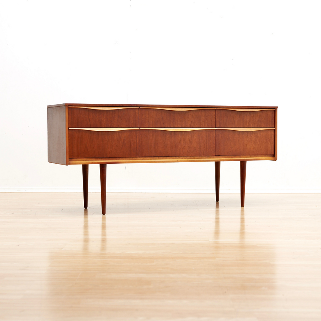 Reserved MID CENTURY SIX DRAWER TEAK DRESSER BY AUSTINSUITE FURNITURE