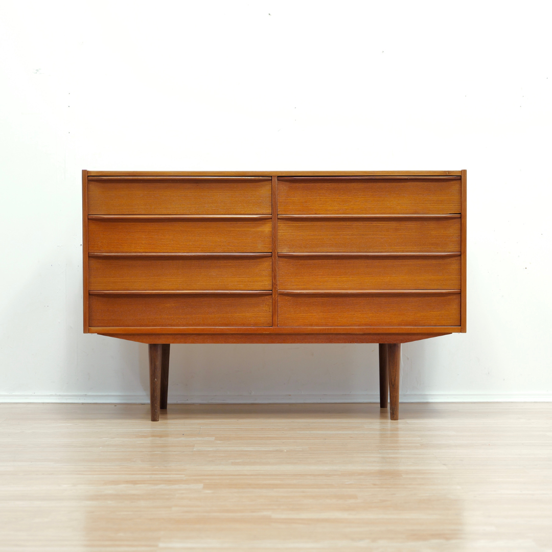 MID CENTURY DANISH TEAK DOUBLE DRESSER BY MØBELFABRIKKEN RISSKOV