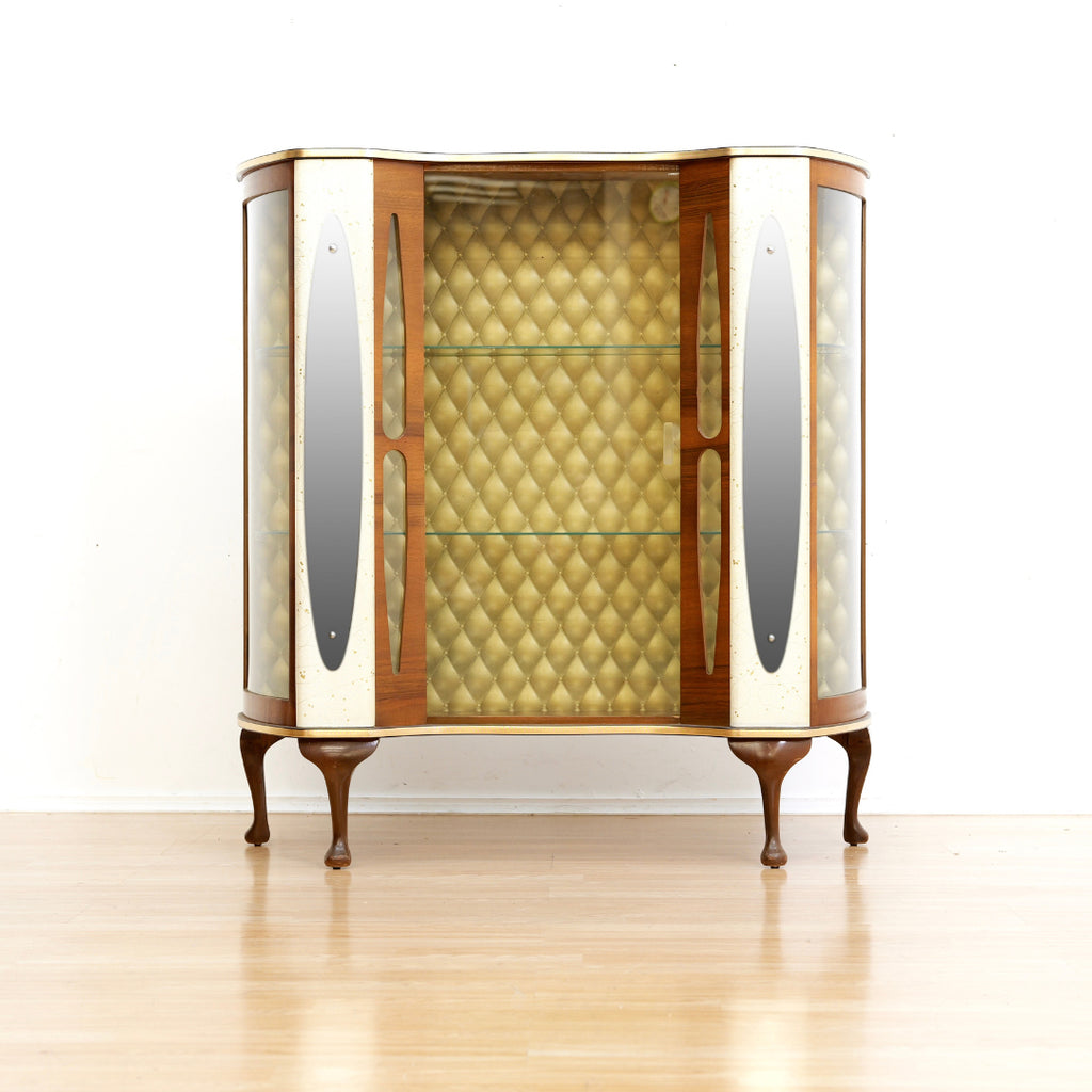 VINTAGE 1950S ATOMIC CURIO DISPLAY CABINET