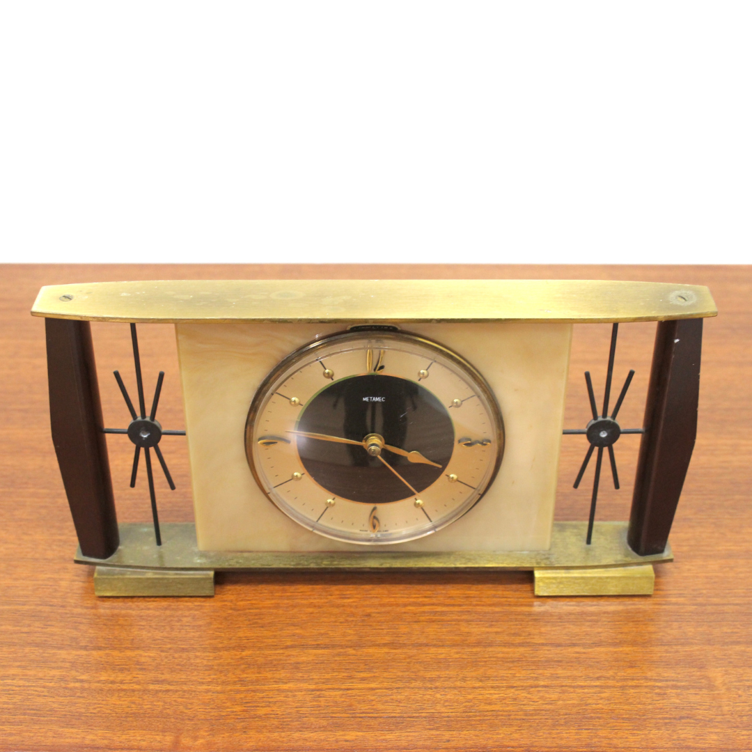 MID CENTURY MANTLE CLOCK BY METAMEC