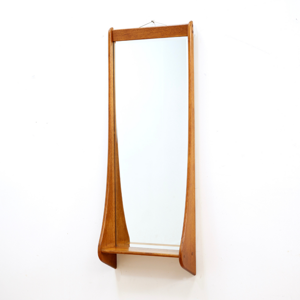 MID CENTURY DANISH TEAK WALL MIRROR BY CLARK EATON