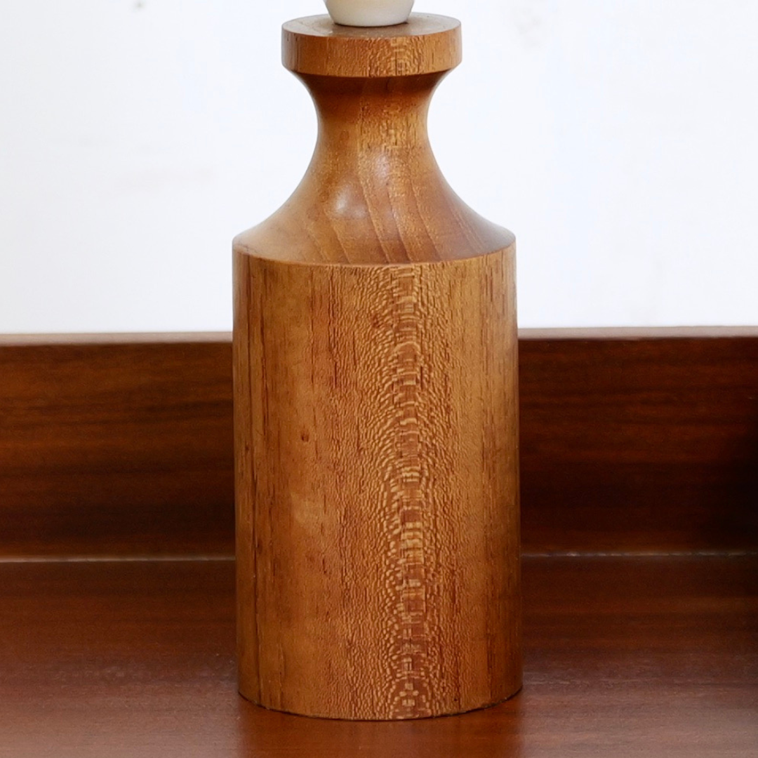 TEAK 1960S DANISH LAMP AND FIBERGLASS SHADE