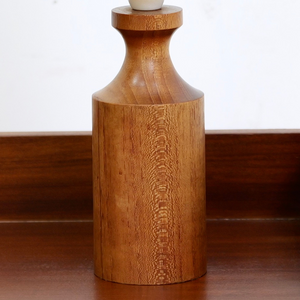 TEAK 1960S DANISH LAMP AND FIBERGLASS SHADE