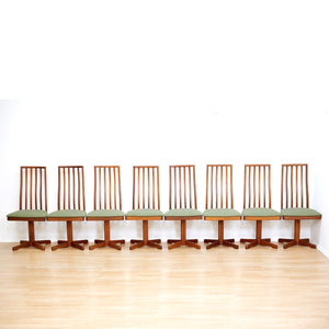 SET OF EIGHT MID CENTURY SWIVEL DINING CHAIRS BY MCINTOSH FURNITURE