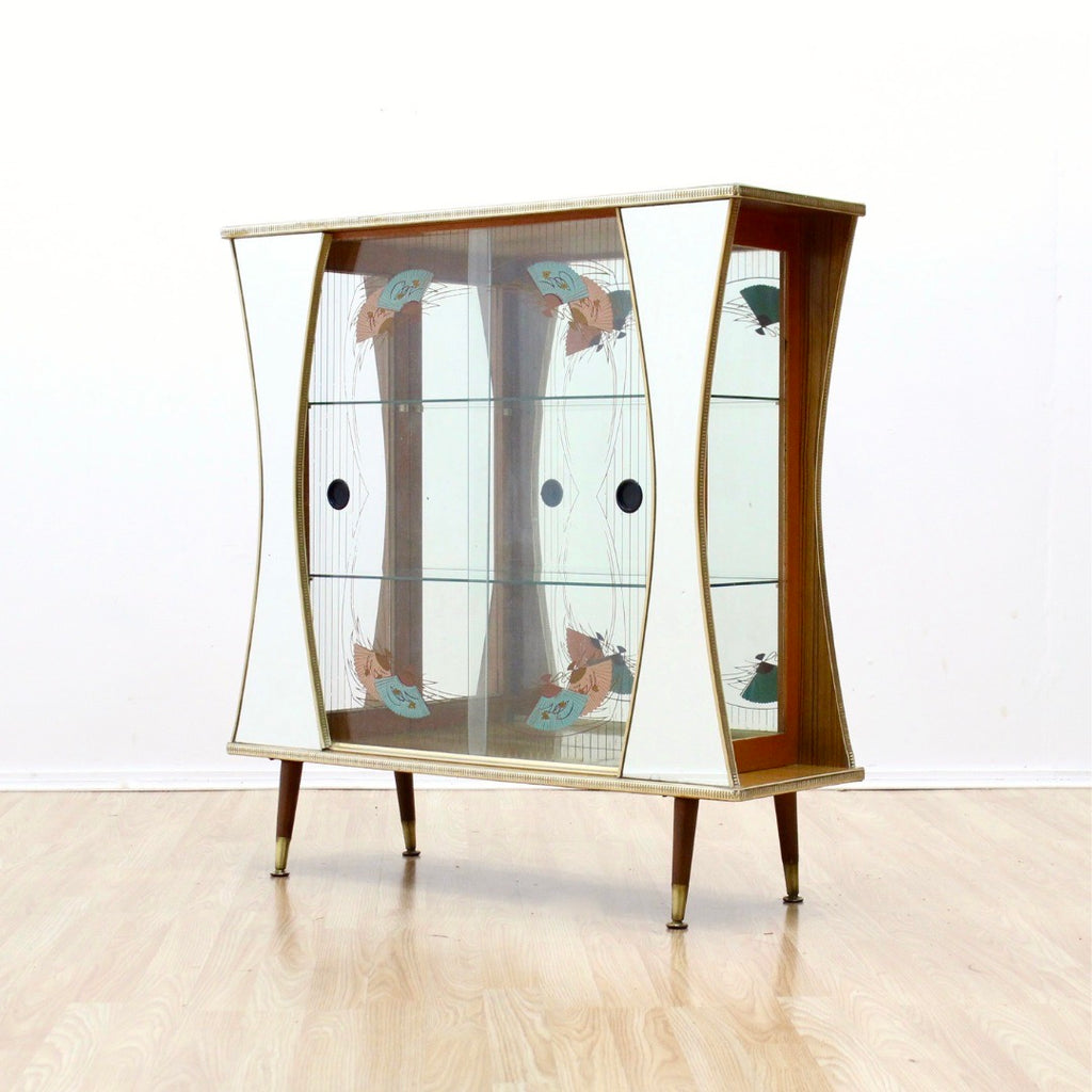 VINTAGE 1950S ATOMIC CURIO DISPLAY CABINET