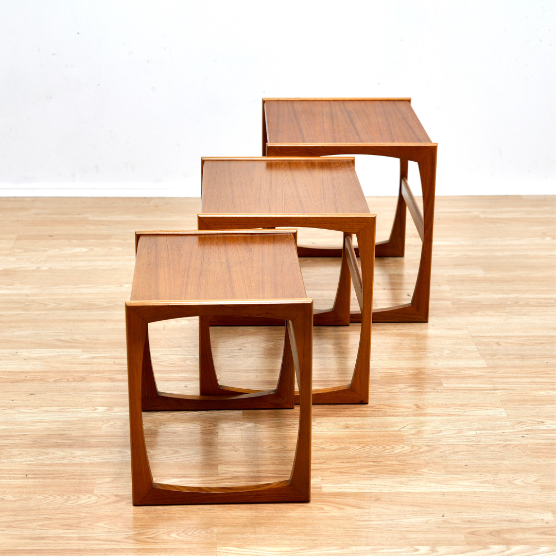 MID CENTURY NEST OF TEAK SIDE TABLES BY VB WILKINS FOR G PLAN