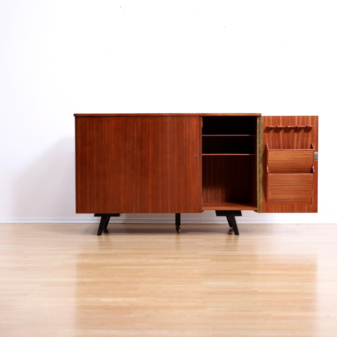 MID CENTURY TEAK FOLDING HOME OFFICE DESK