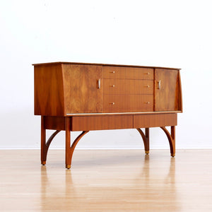 MID CENTURY WALNUT BUFFET CREDENZA BY BEAUTILITY FURNITURE