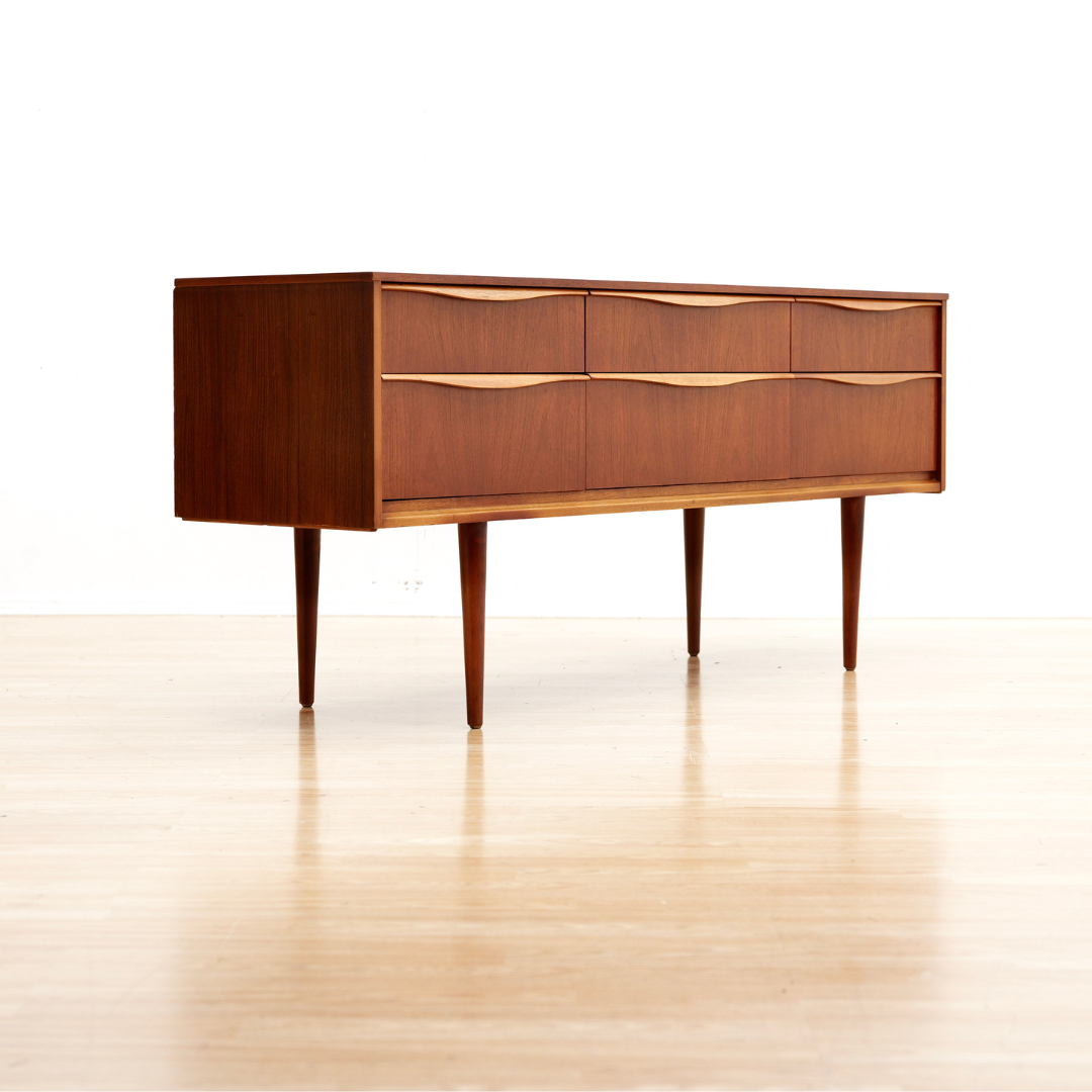 Reserved MID CENTURY SIX DRAWER TEAK DRESSER BY AUSTINSUITE FURNITURE