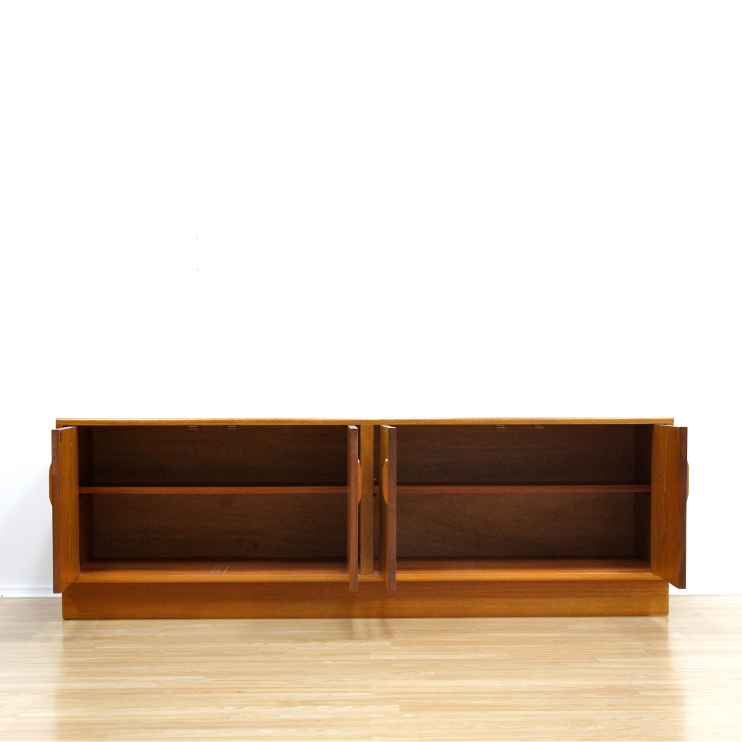 MID CENTURY LOW TEAK CREDENZA BY G PLAN