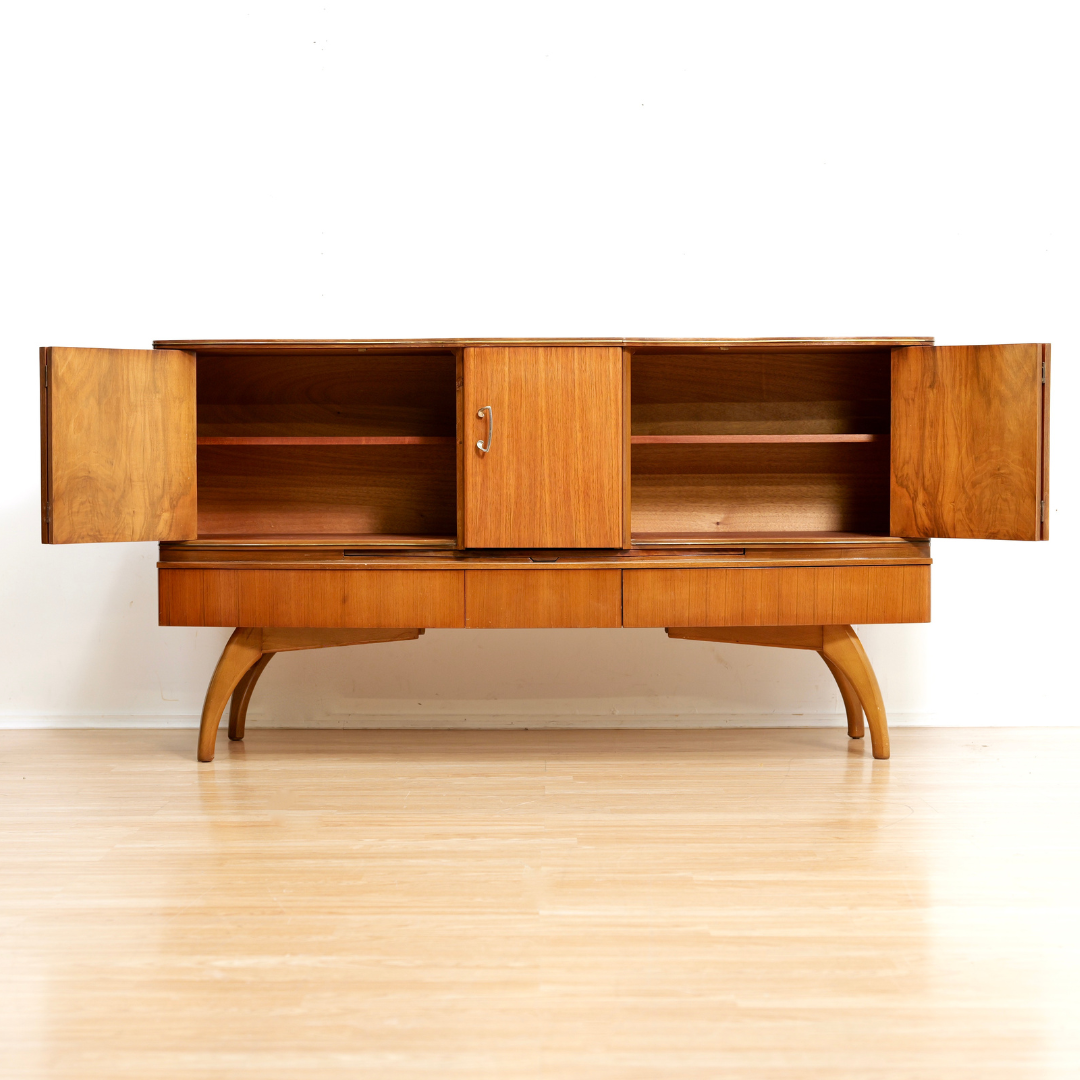 MID CENTURY LIQUOR CABINET CREDENZA BY BEAUTILITY FURNITURE