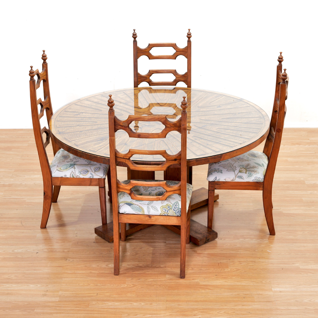 1970S HAND CARVED BRUTALIST DINING SET BY AQUARIUS ENTERPRISES AFRICA