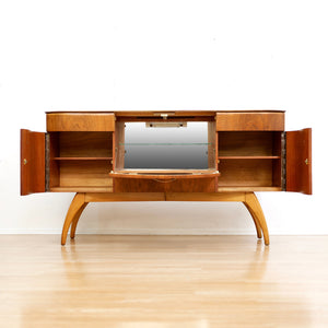 Reserved 1950S WALNUT LIQUOR CABINET CREDENZA BY BEAUTILITY OF LONDON