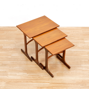 MID CENTURY TEAK NESTING SIDE TABLES BY G PLAN