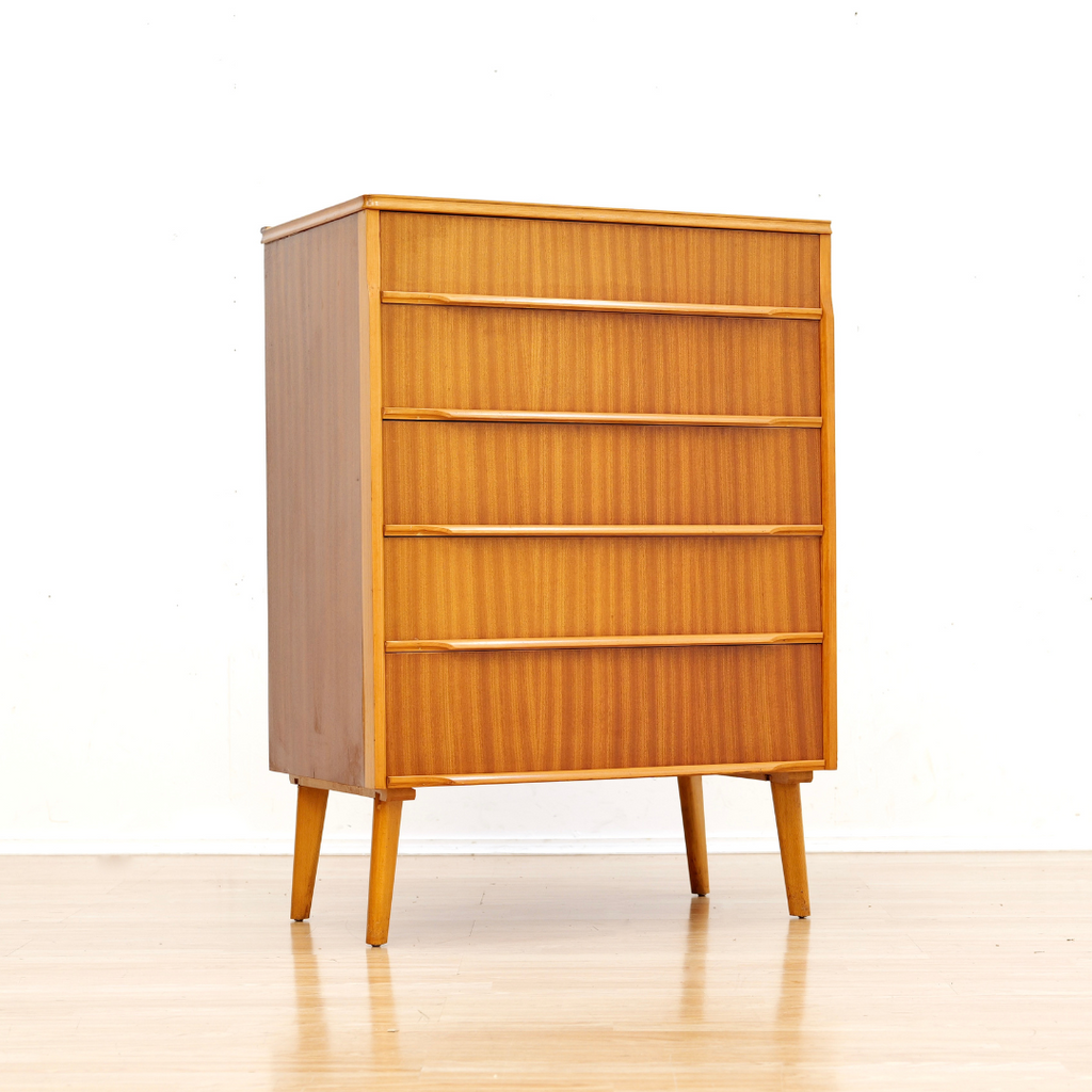 1960S MAHOGANY TALLBOY DRESSER