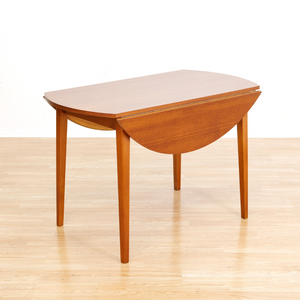 MID CENTURY DROP LEAF DINING TABLE AND FOUR CHAIRS