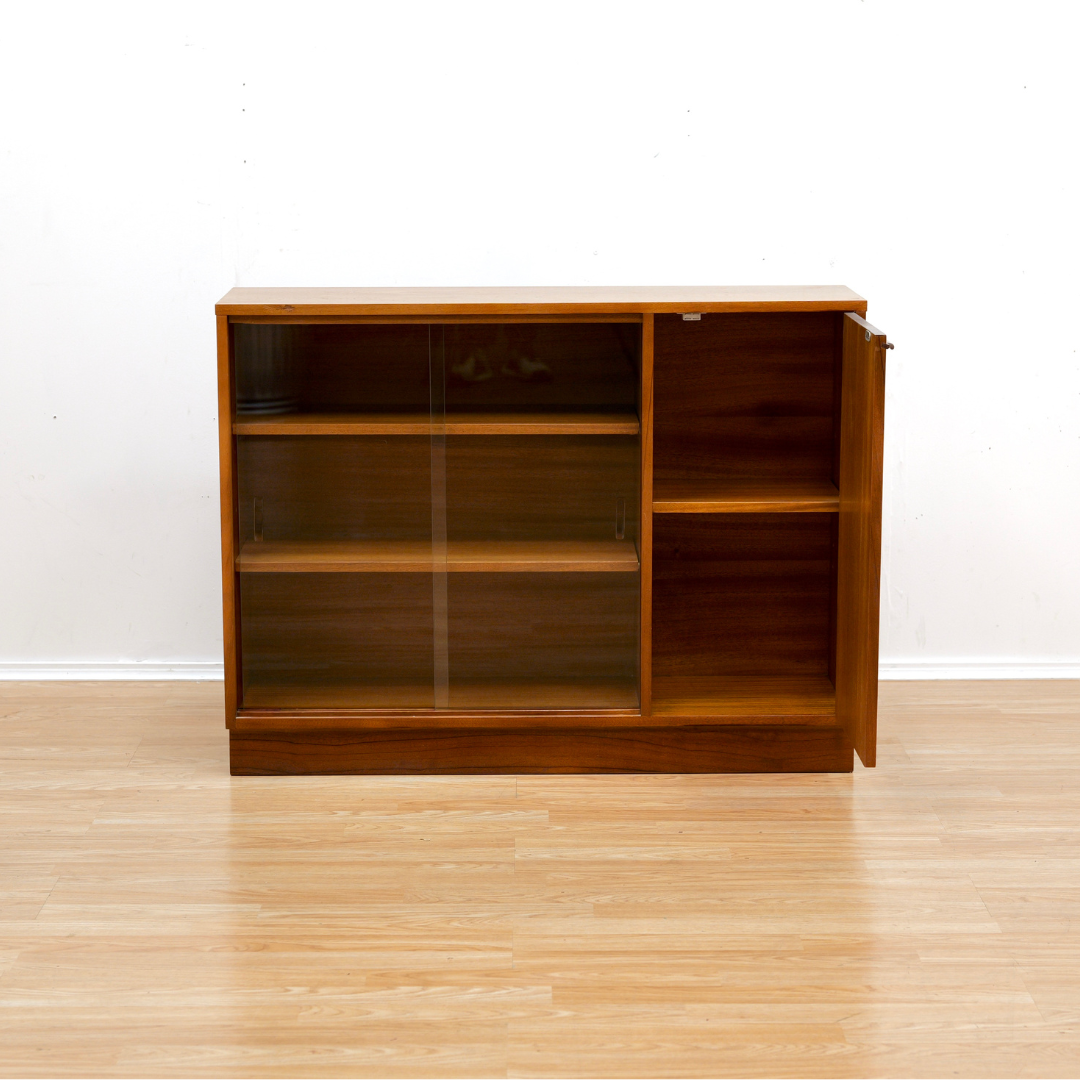 MID CENTURY DANISH TEAK ENTRYWAY DISPLAY CABINET