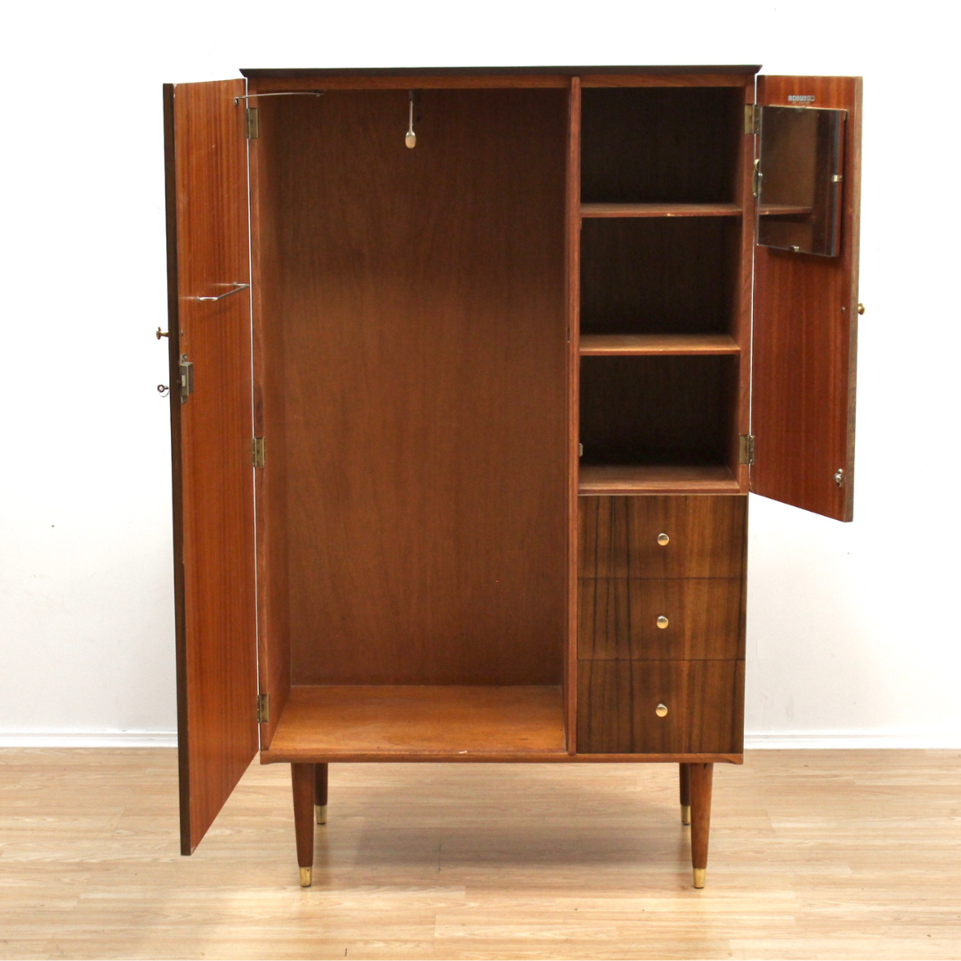 MID CENTURY ARMOIRE COAT CLOSET BY UNIFLEX FURNITURE