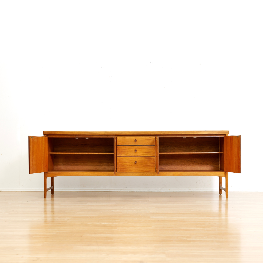 MID CENTURY TEAK CREDENZA BY NATHAN FURNITURE