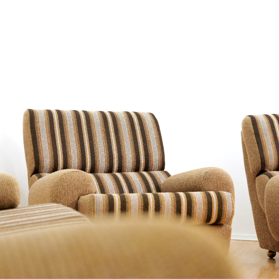 VINTAGE 1970S SOFA & CHAIR SET BY SCHREIBER UK