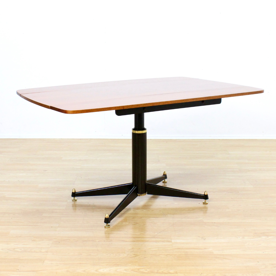 1950S ELEVATOR COFFEE DROPLEAF DINING TABLE BY E GOMME