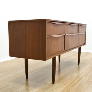 MID CENTURY SIX DRAWER TEAK DRESSER BY AUSTINSUITE