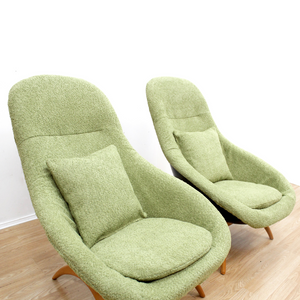 PAIR OF 1960S SPACE AGE BOUCLE LOUNGE CHAIRS BY WALTER S. CHENERY FOR LURASHELL