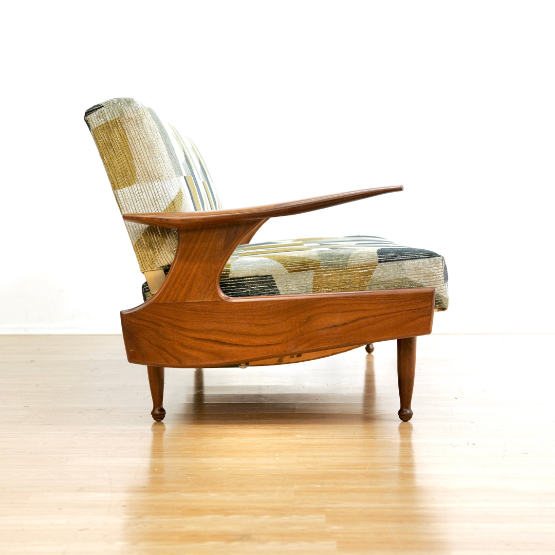 Mid Century Sofa Daybed by Greaves & Thomas in Abstract Romo Velvet ...