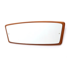 MID CENTURY TEAK CURVED LANDSCAPE MIRROR