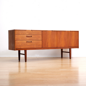LONG MID CENTURY TEAK CREDENZA BY NATHAN FURNITURE